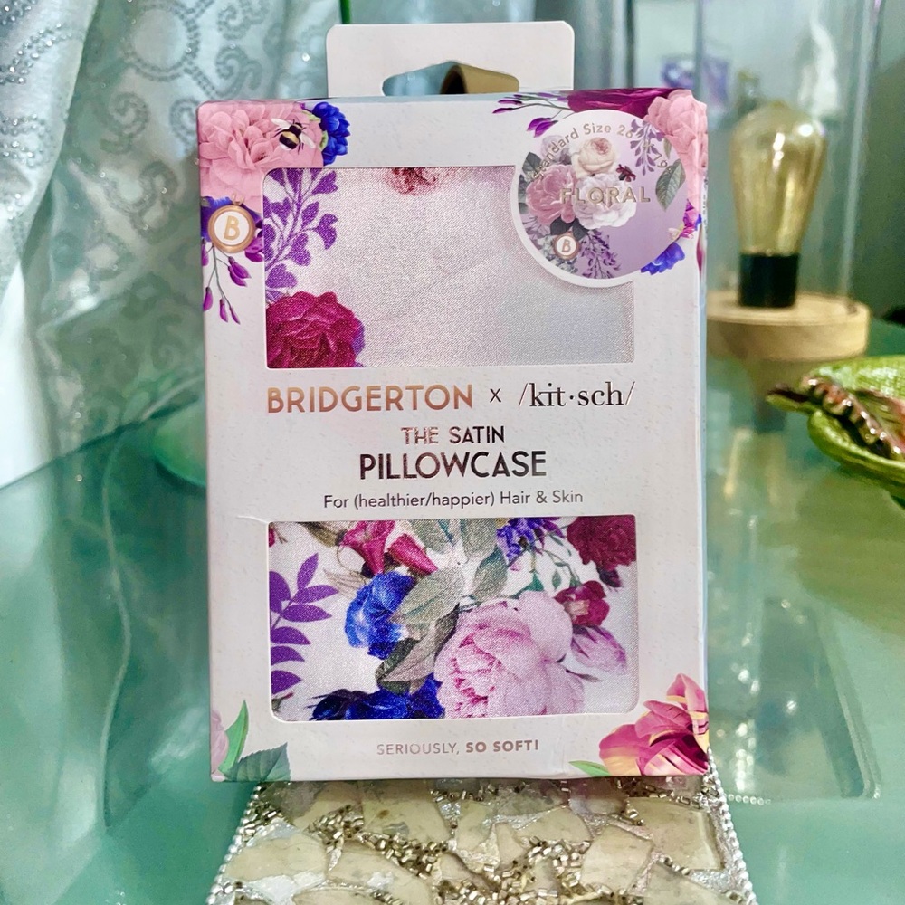 Bridgerton x Kitsch Satin Queen Pillowcase Floral